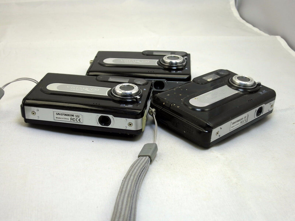 VistaQuest VQ 3015 camera for parts not working (lot of three)