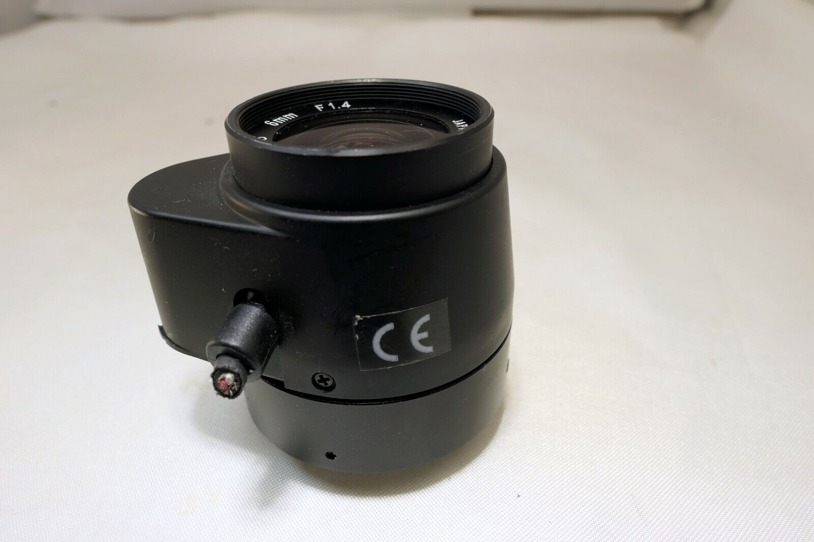 CCTV TV LENS 6mm f1.4 C-mount Lens   -   cable cut AS IS PARTS or Repair only