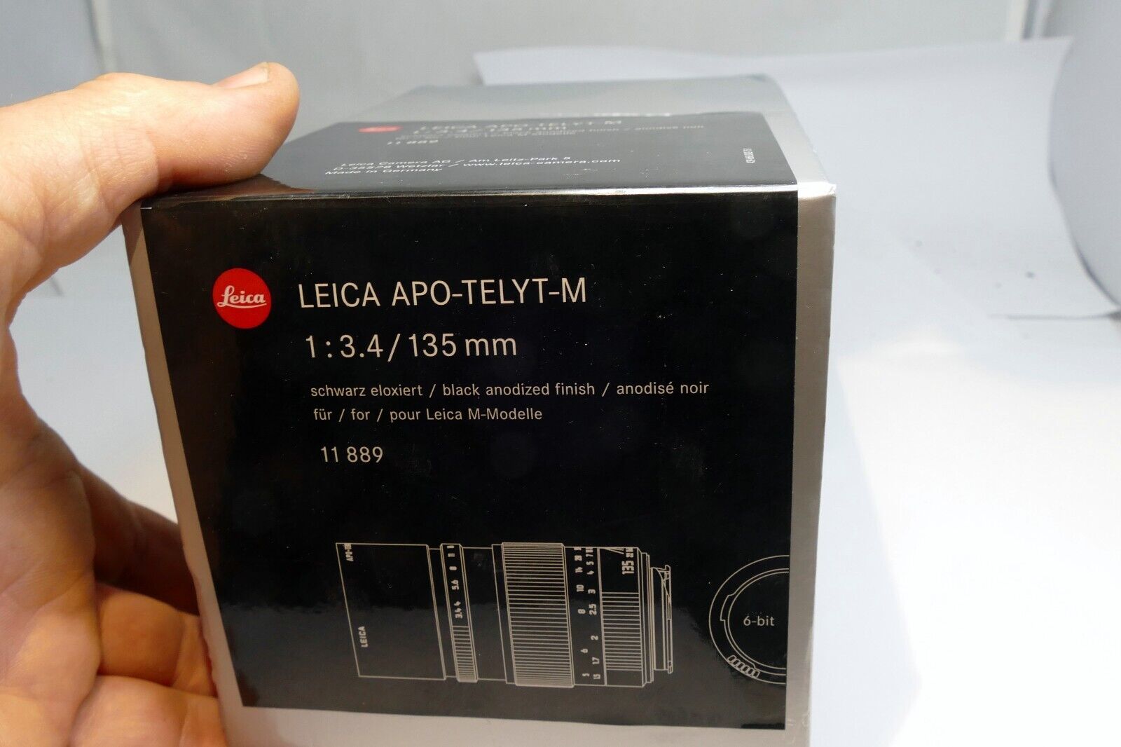Empty Box for  Apo-Telyt-M 135mm f3.4 11889  lens  (Box only )
