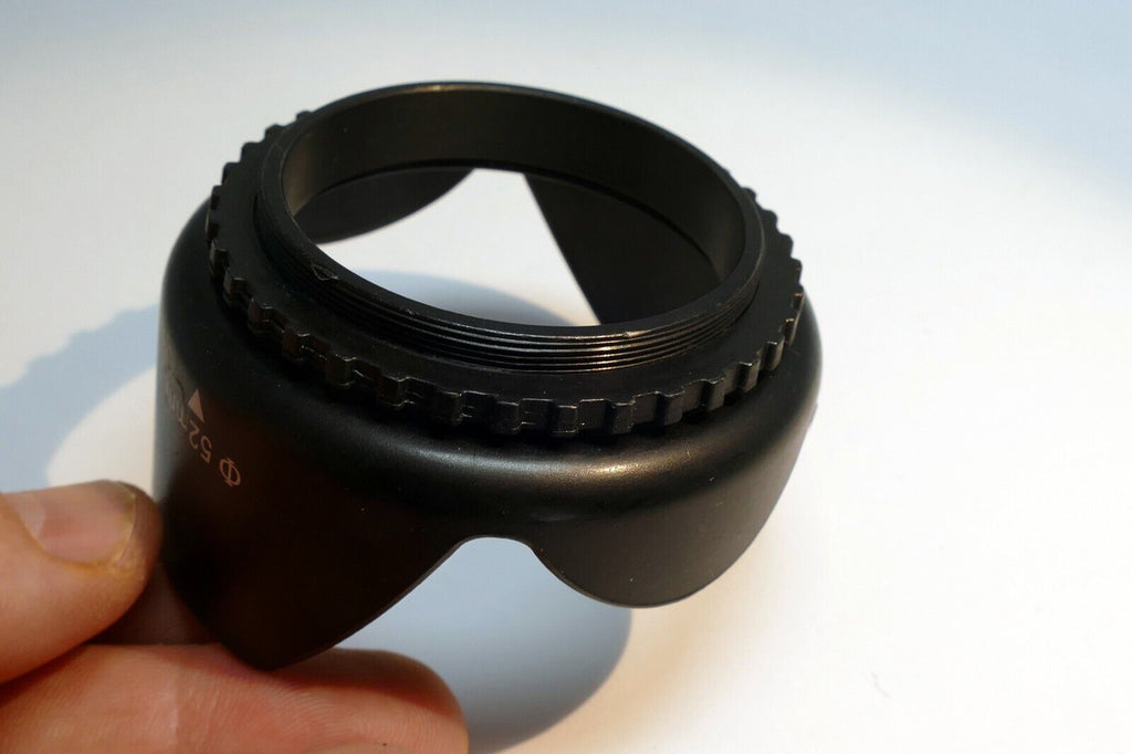 52mm plastic Lens Hood Shade  threaded  petal shaped for 18-5mm