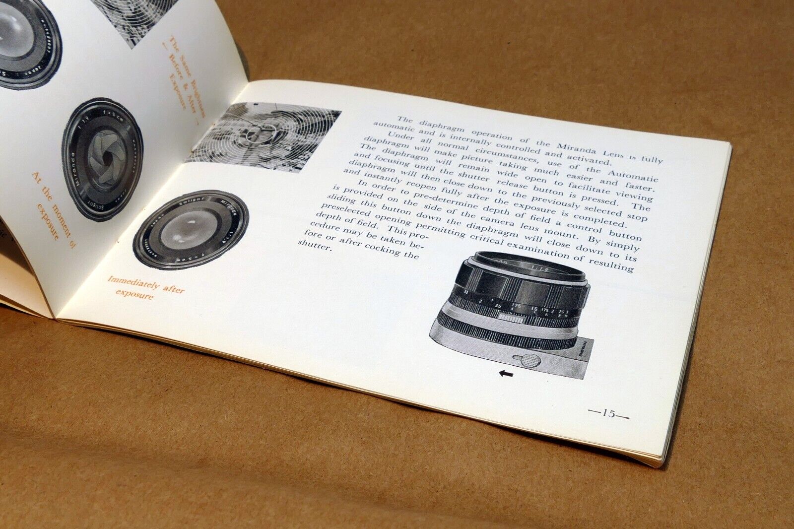 Miranda Model F camera Instruction Manual Guide (E) English