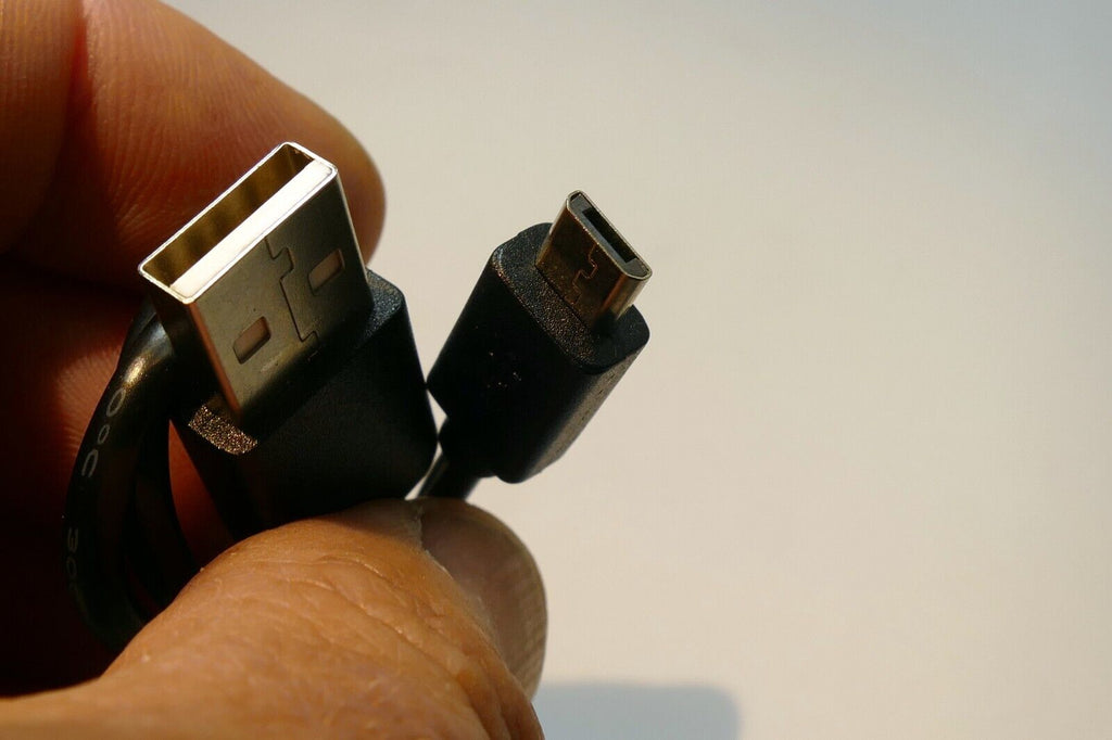 Mcro B to USB type A 2.0 Cable Black 2 feet long