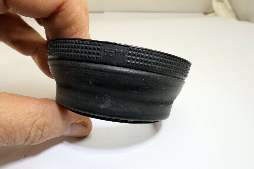 55mm Lens Hood Shade Rubber double threaded telehoto for 85mm 50mm f1.8 f1.7