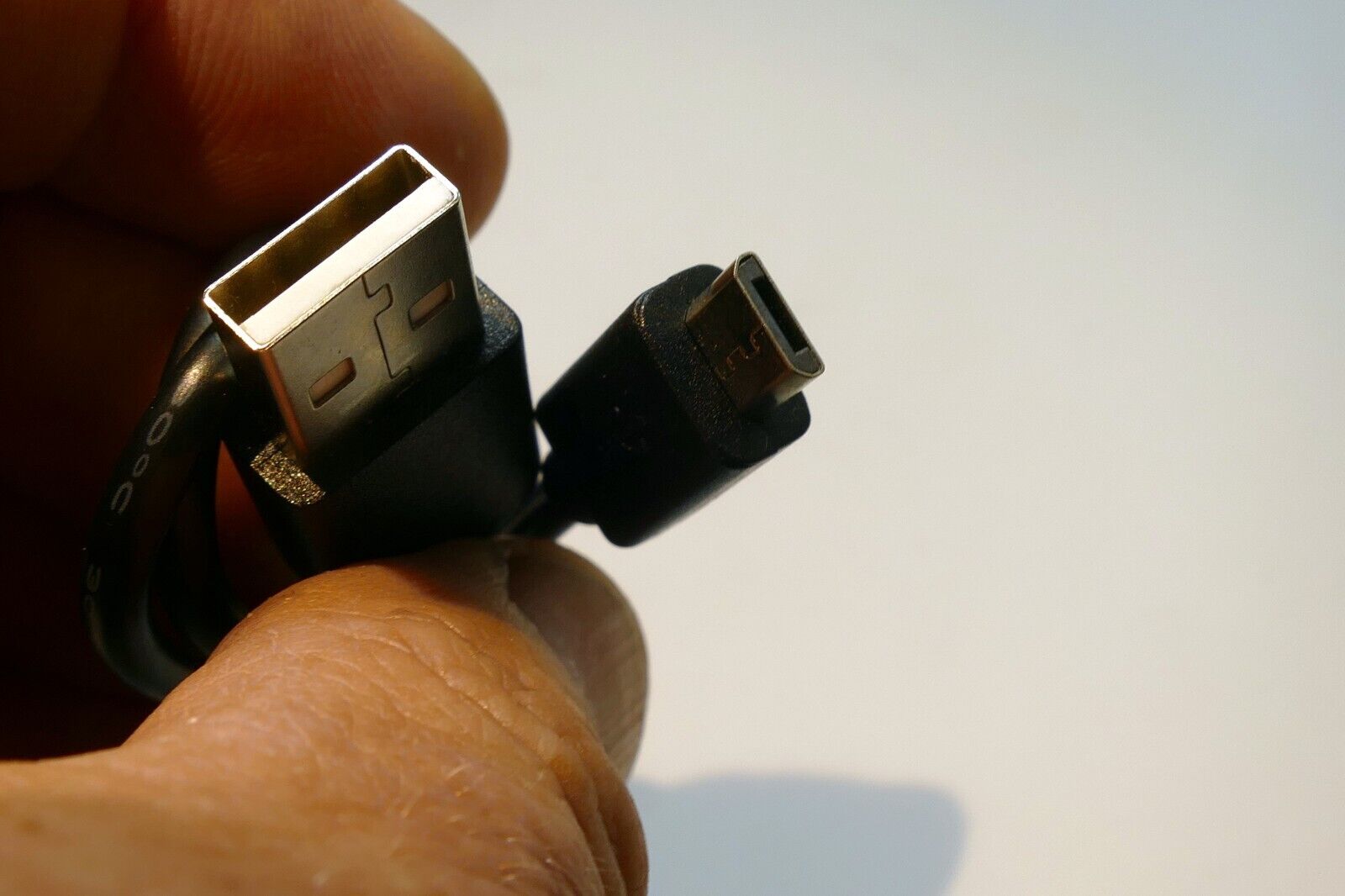 Mcro B to USB type A 2.0 Cable Black 2 feet long