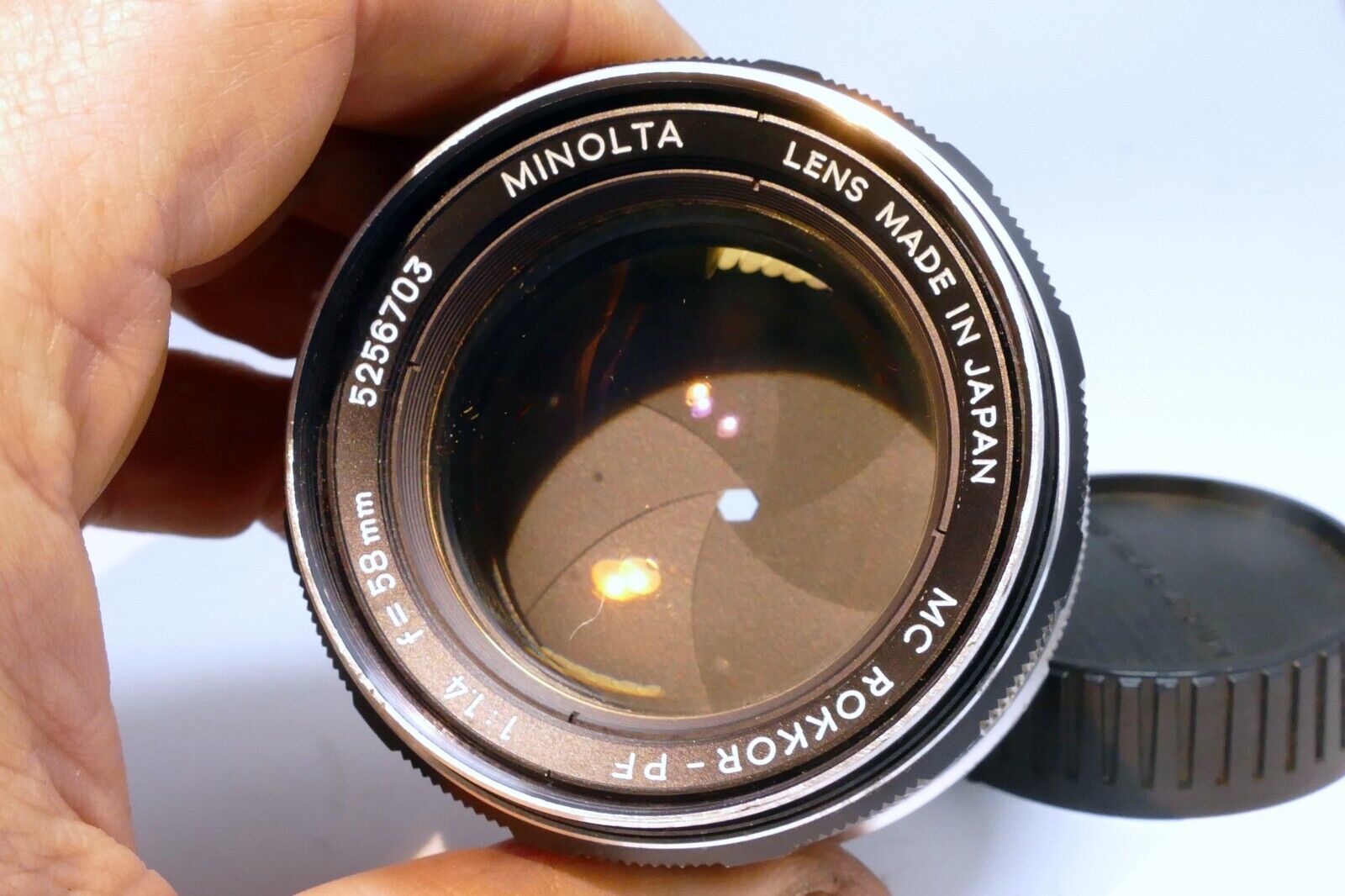 Minolta  58mm f1.4 Lens manual focus MC Rokkor-PF  w/ fungus AS IS PARTS