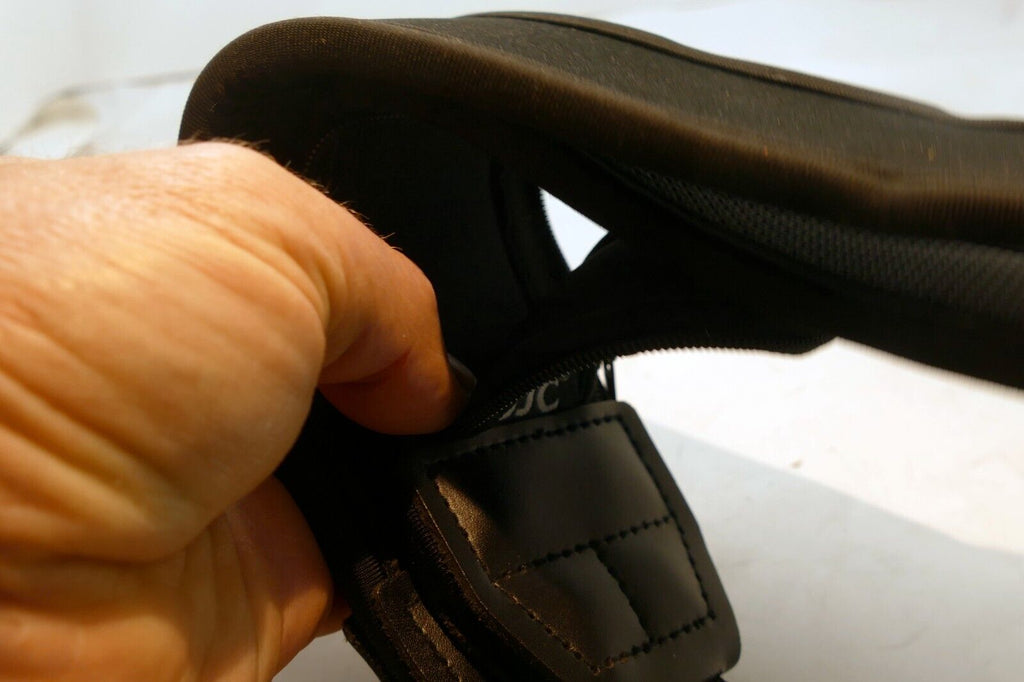 Sturdy Black 2.25" Wide Neoprene Should strap for camera w/ zipper pockets cards