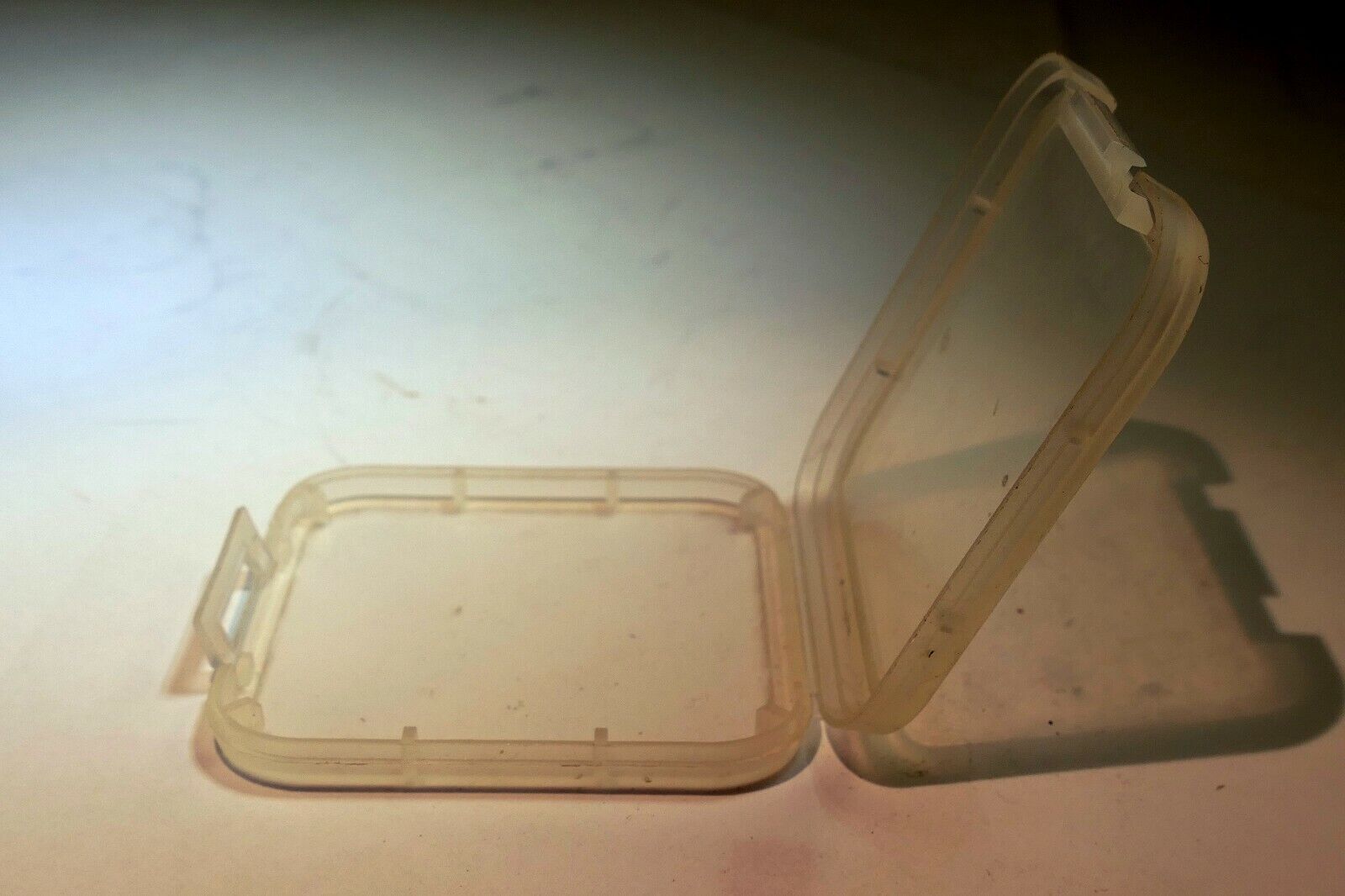 Plastic memory card case with Smart Media SD memory cards