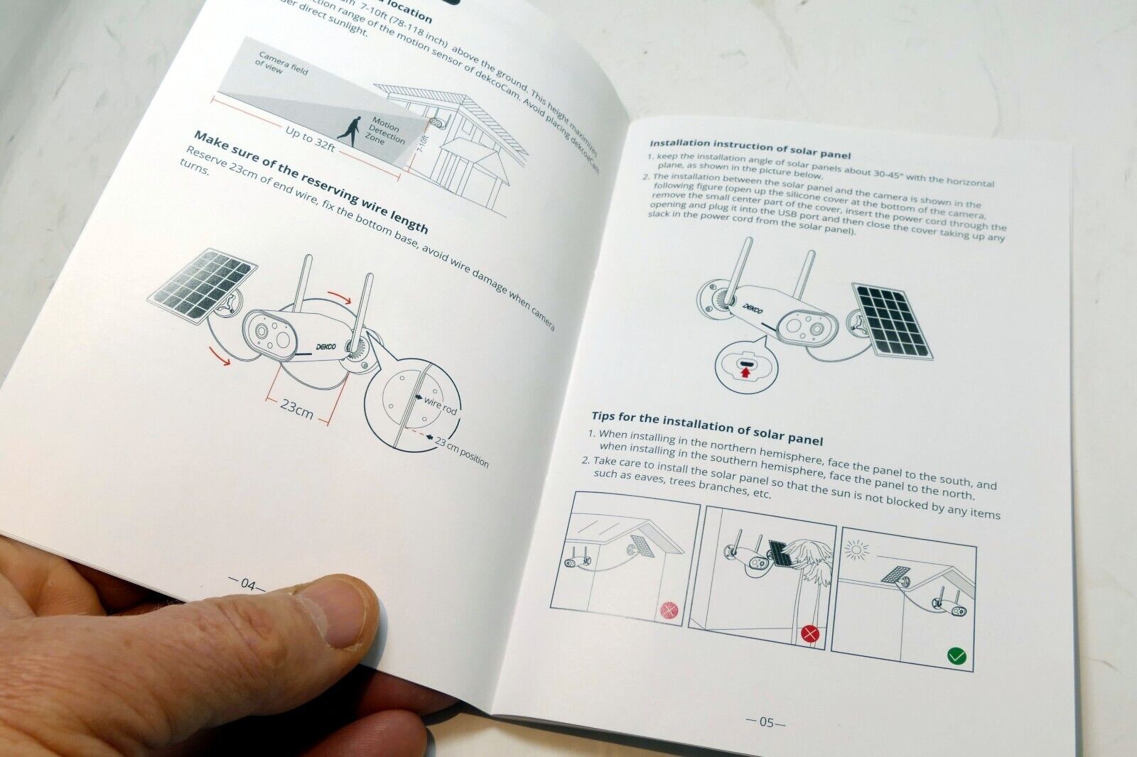 DEKCO Solar CCTV DC8L security Camera guide manual