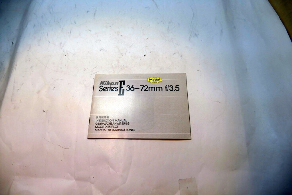 Nikon E series 36-72mm f3.5 Ai-s LENS Instruction Guide Manual 1981