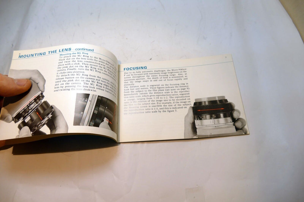 Nikon Micro-Nikkor-P 55mm f3.5  FLENS Instruction Guide Manual 1971
