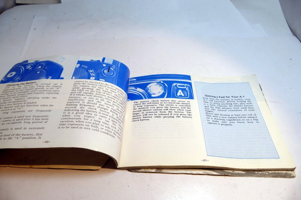Canon A-1 Camera Manual Original Instruction Guide Book A1  English EN