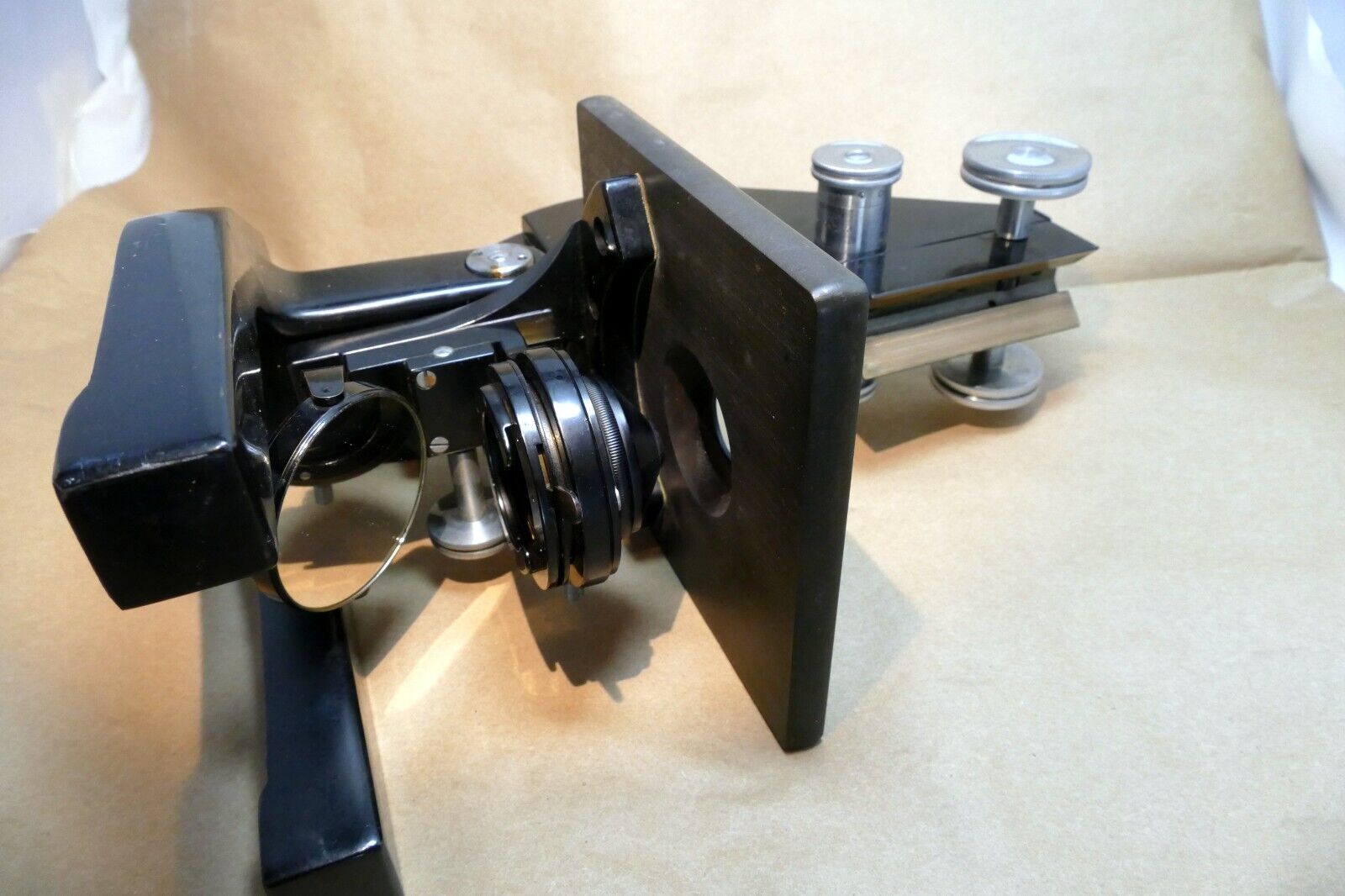 Stage Base and arm for BAUSCH & LOMB Optical BRASS MICROSCOPE 1938