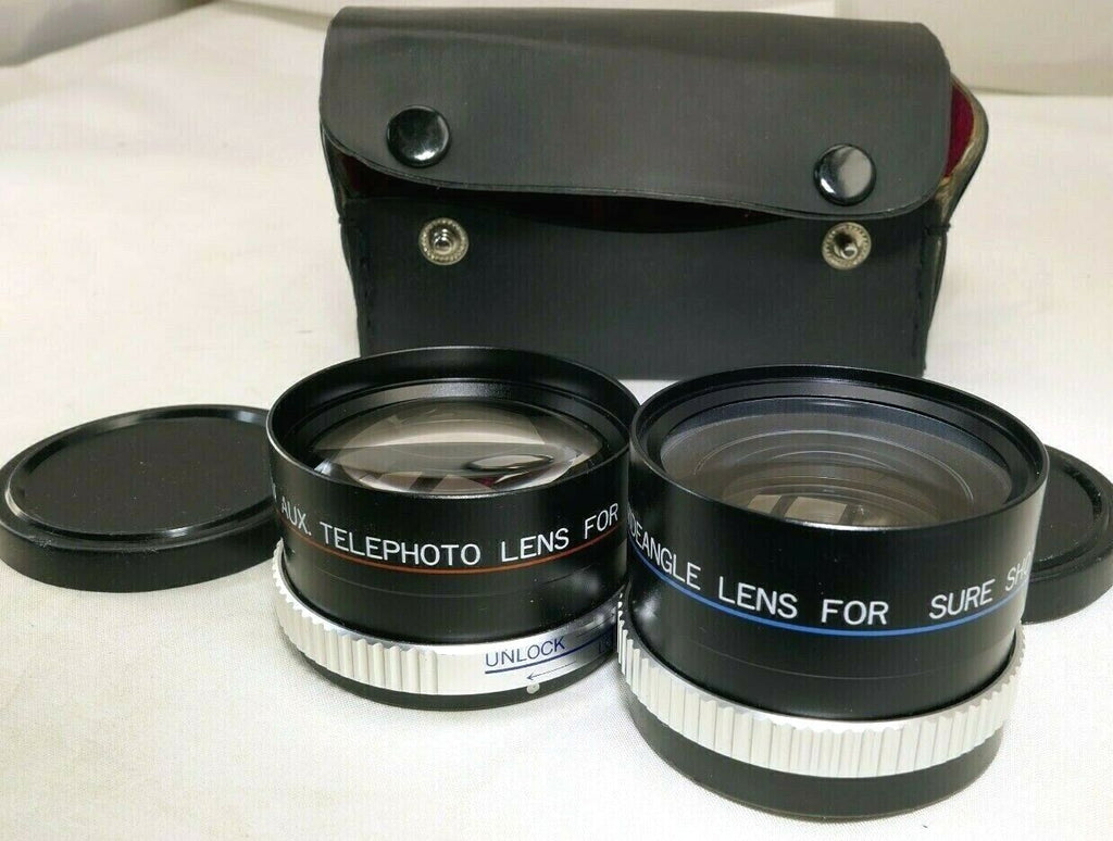 PM Telephoto & Wide angle Lens for Sure Shot 2 camera Canon  AUX point and shoot