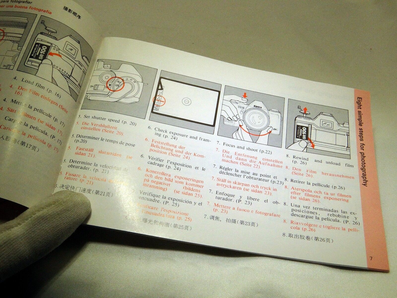 Konica TC-X Camera Manual Guide Instruction 47 pages English Francais Espanol