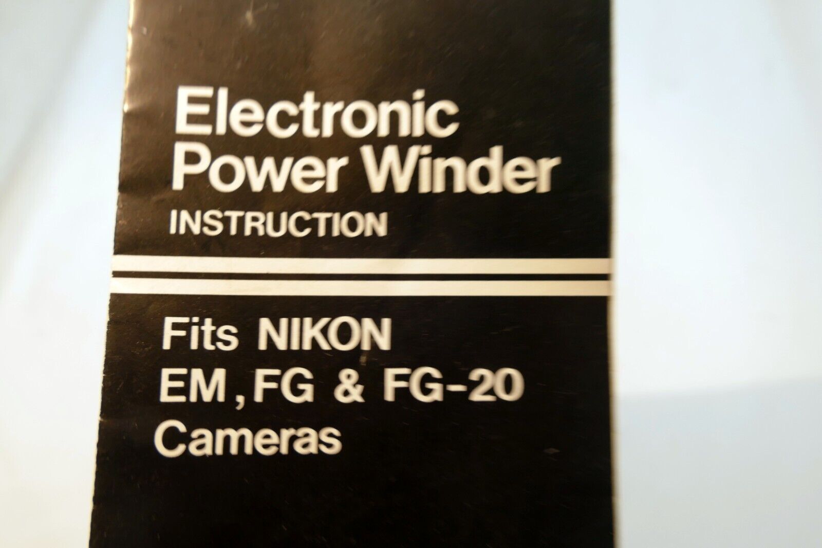 Power Winder for Nikon EM FG FG-20Instructions  guide manual English EN