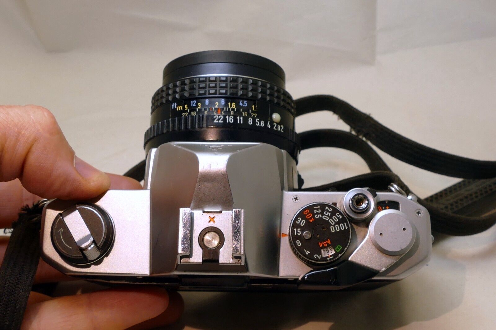 Pentax MX 35mm SLR Camera Kit w/ 50mm SMC F2 PK Lens - 3 F stops overexposes