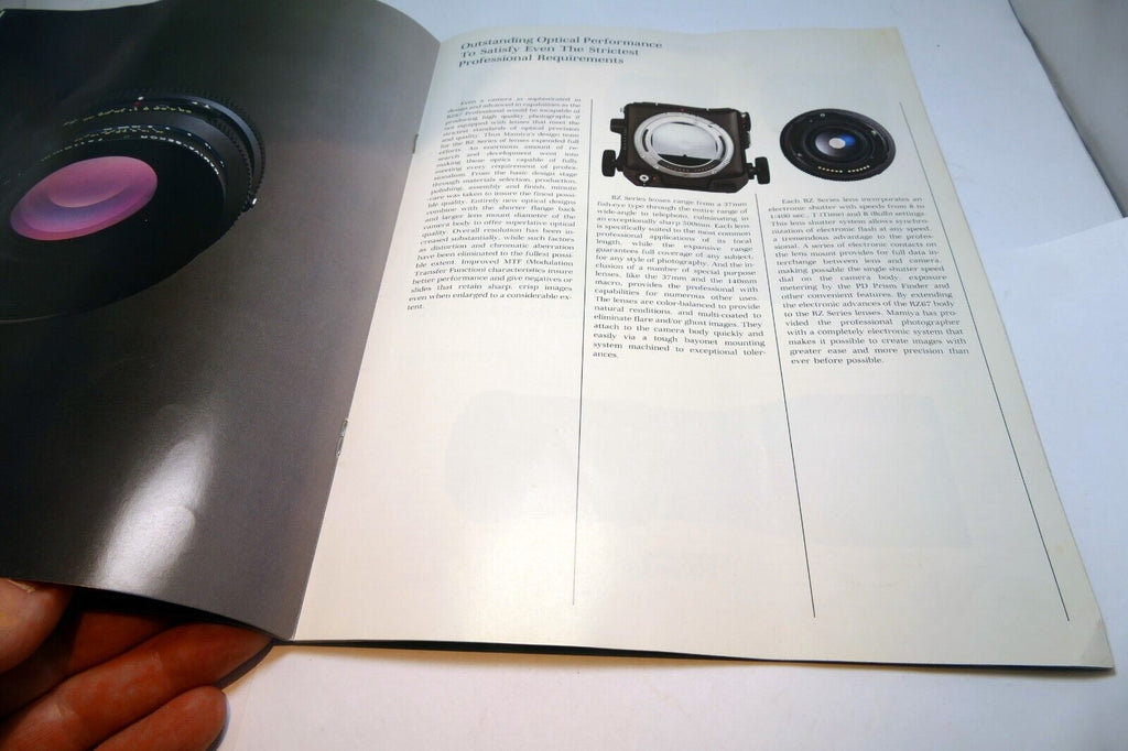 Mamiya RZ67 Professional Camera System Brochure Accessory Owner's Guide