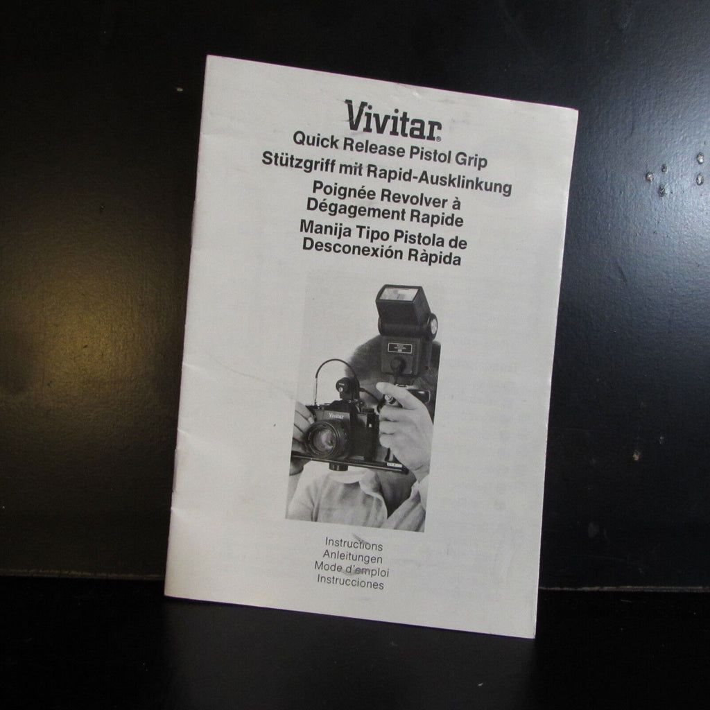 Used Vivitar Quick Release Pistol Grip Camera flash Guide  Manual O401329