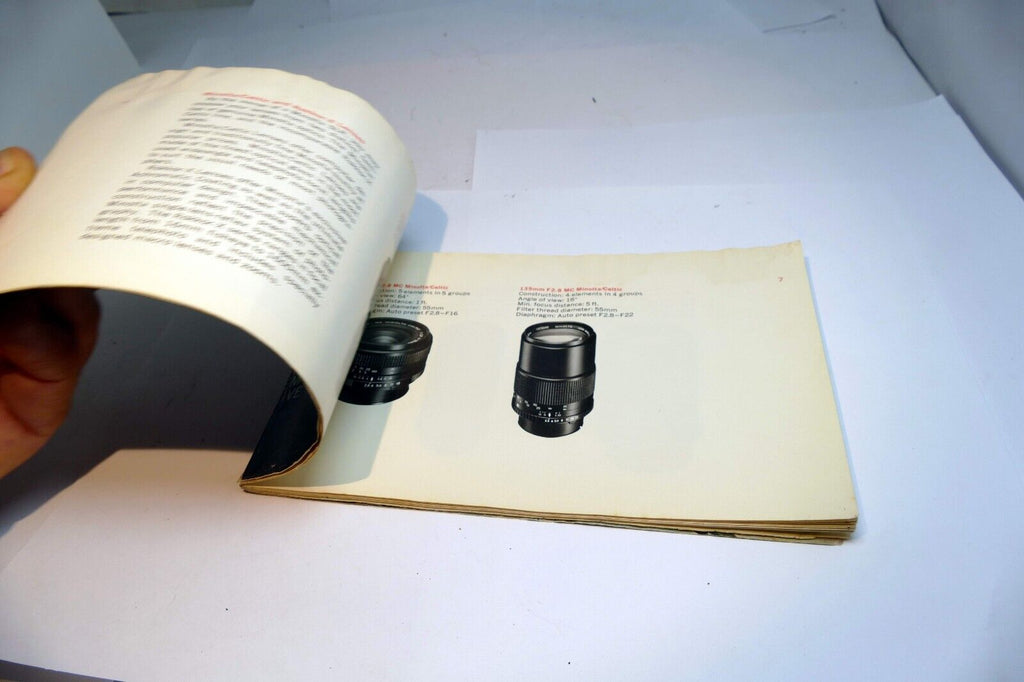 Guide To Minolta SLR Camera System SRT  Celtic Rokkor Lens Brochure Add SRT 101