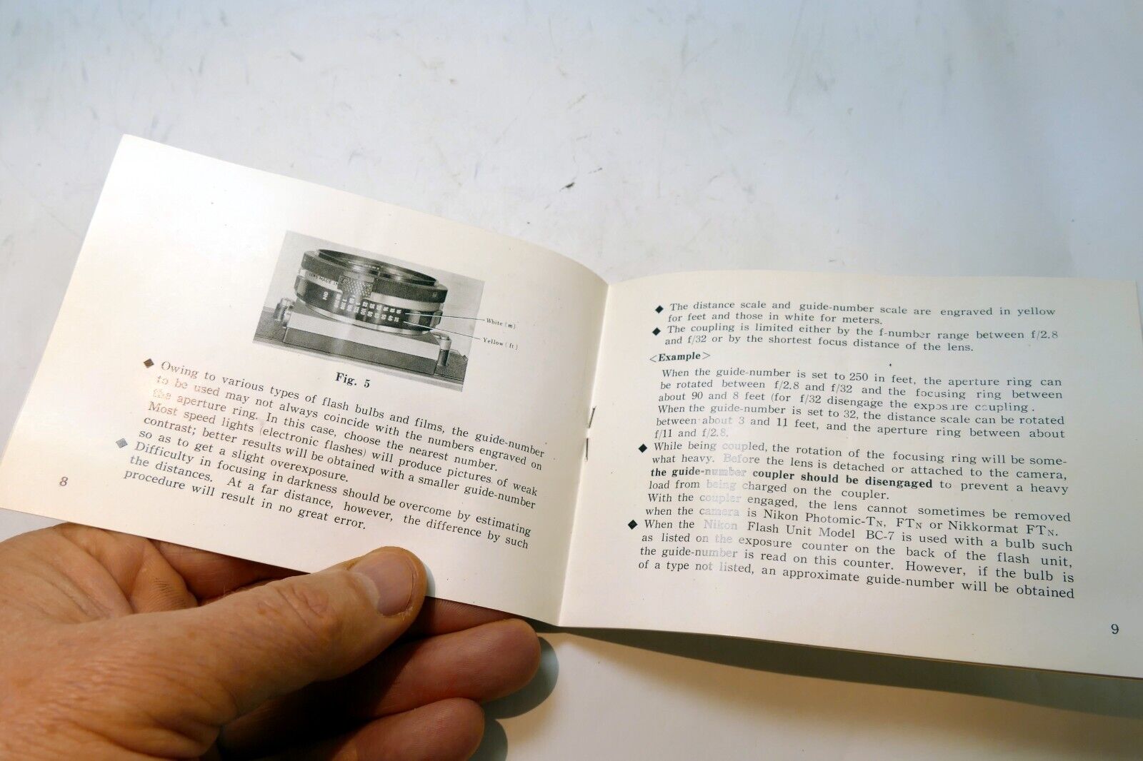 Nikon GN Nikkor 45mm f2.8 F LENS Instruction Guide Manual 1969