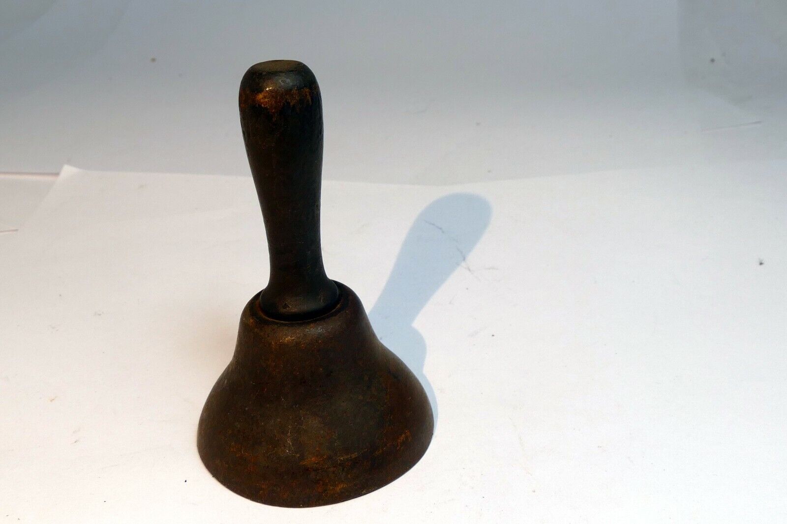 1.5" Solid Brass metal School Diner Bell with wooden handle vintage
