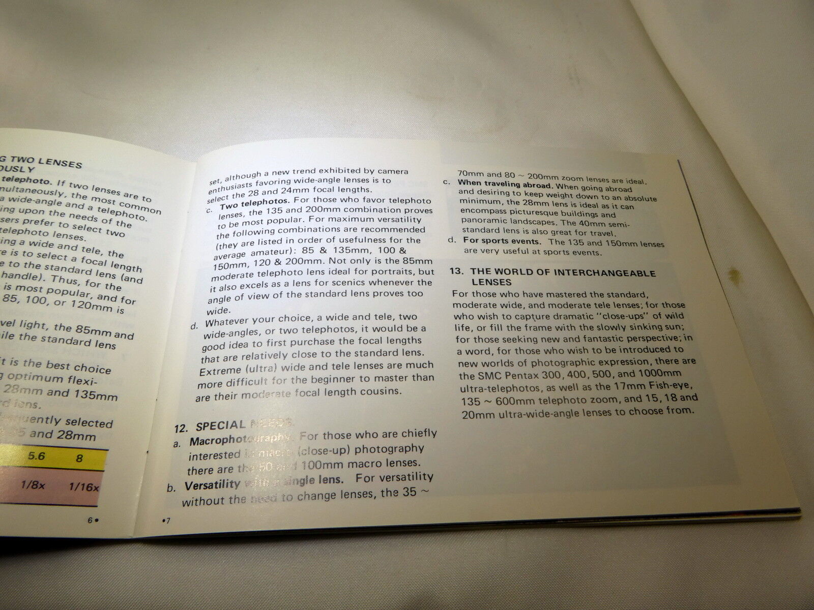 Pentax PK Asahi Lenses and Accessories Guide Genuine (EN) booklet brochure 1981