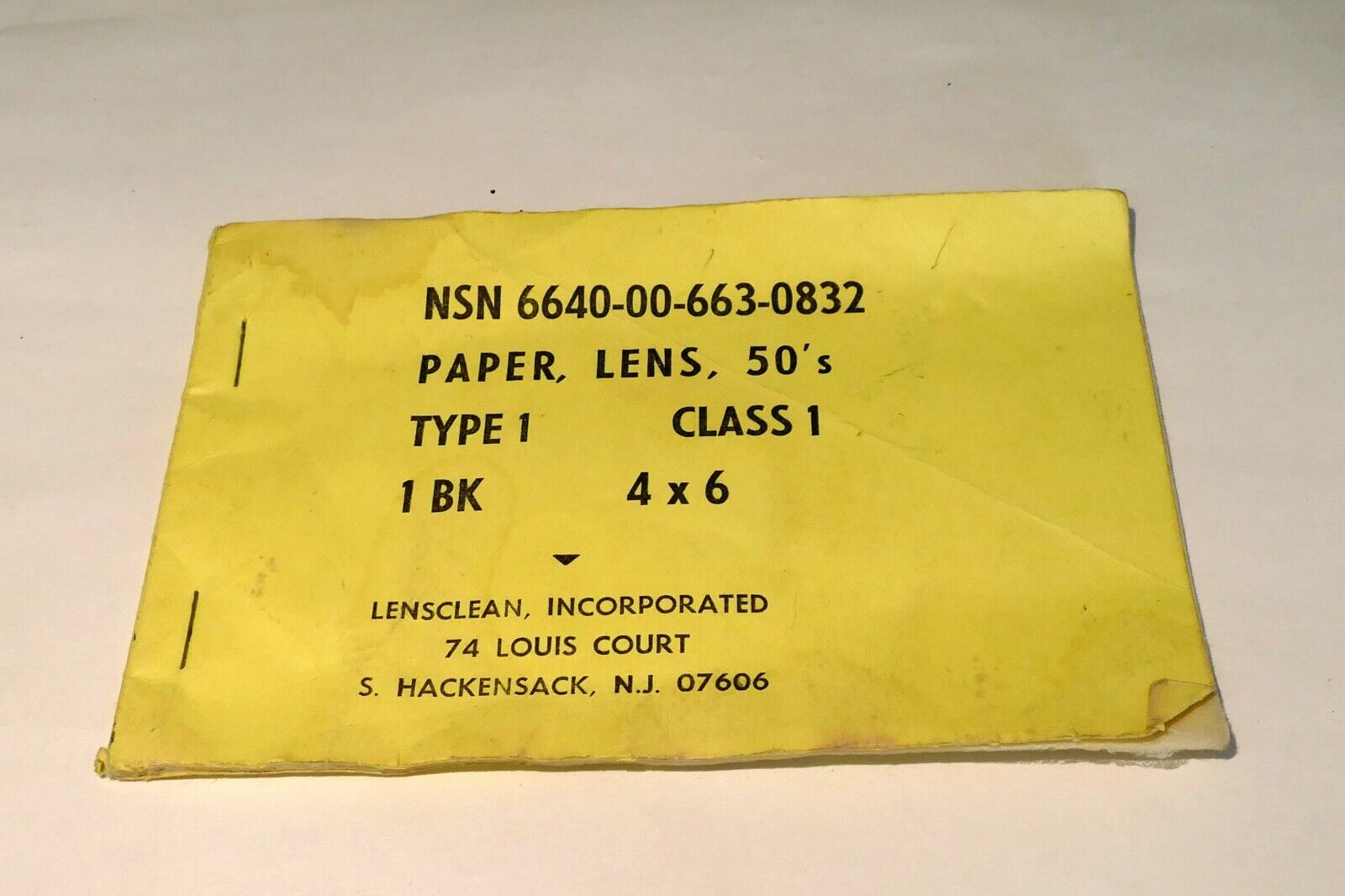 1950' Camera Lens Cleaning Tissue Paper vintage  Lensclean NJ
