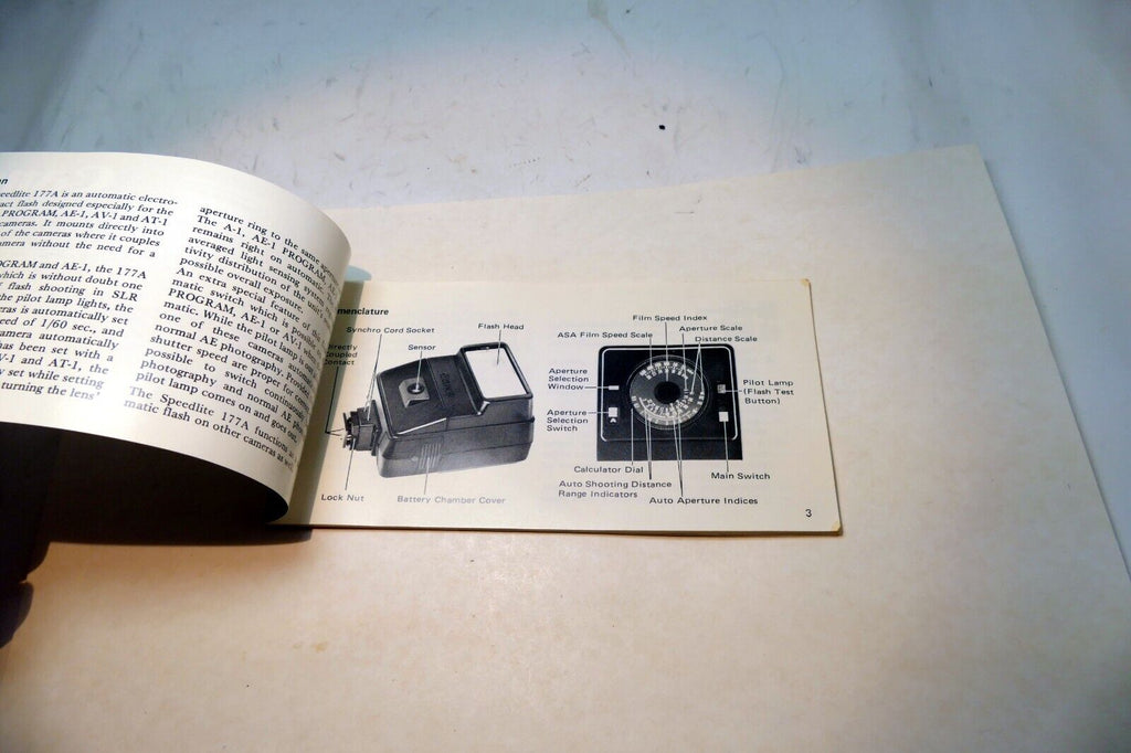 Canon Speedlight 177A flash Instructions manual Guide Book English EN