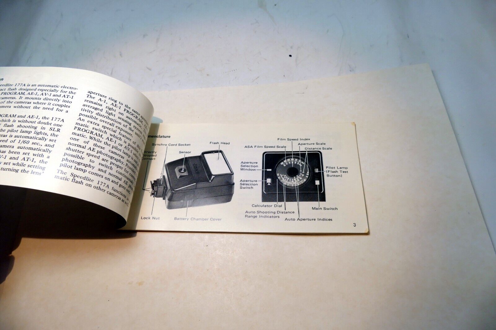 Canon Speedlight 177A flash Instructions manual Guide Book English EN