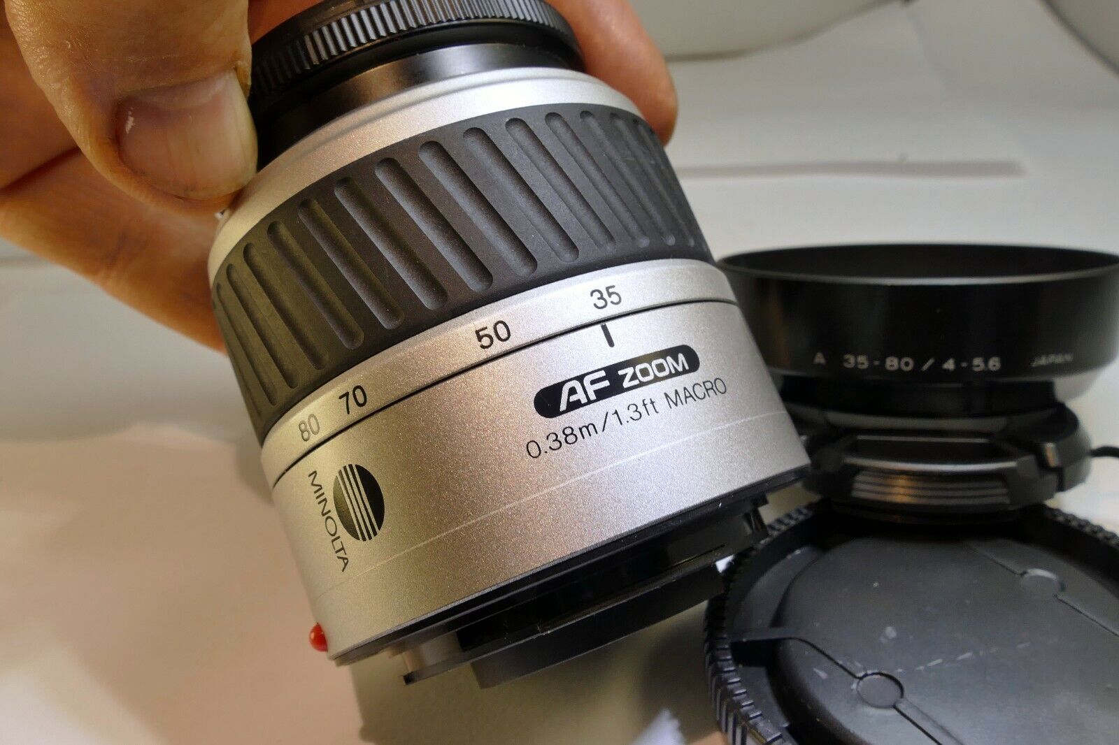 Minolta 35-80mm f4-5.6 Lens For α37 α58 α68 Alpha auto focus w/ caps hood