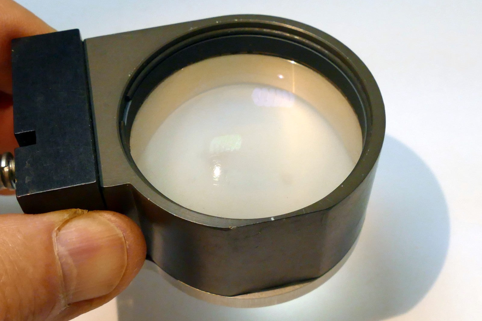 Microscope Optics Magnifier Accessory - Attachment 2" glass OD