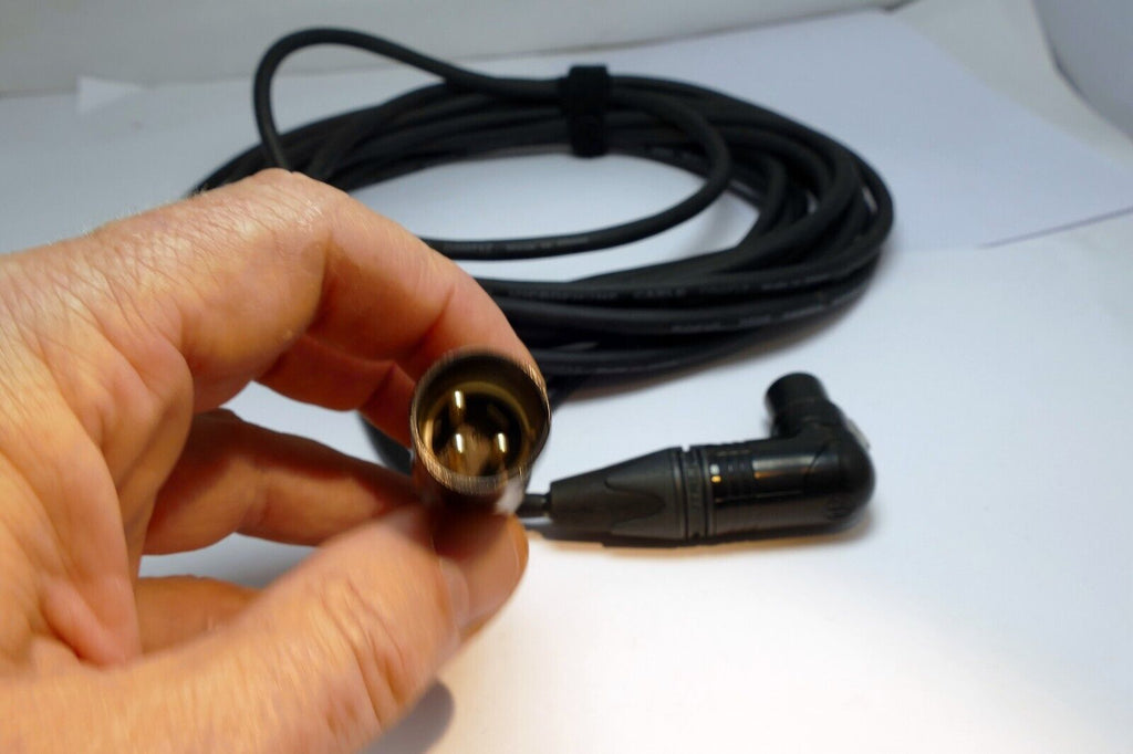 XLR M-F Male to Female 3 pin Audio Cable  20 feet extension adapter 90 deegree