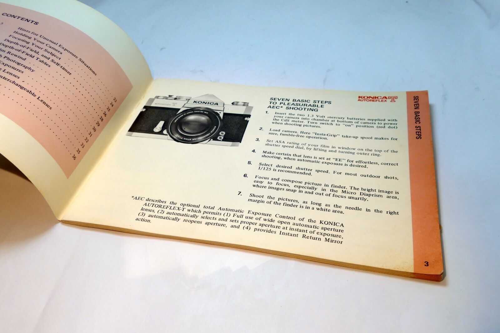 Konica Autoreflex T Camera Guide Booklet/Manual  English EN