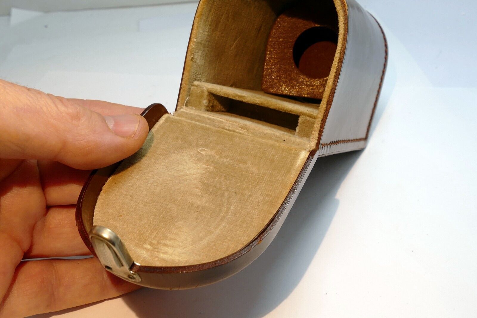 Voigtlander lens case leather vintage 4X2.5X2.5"  APO 90mm F3.5 Germany