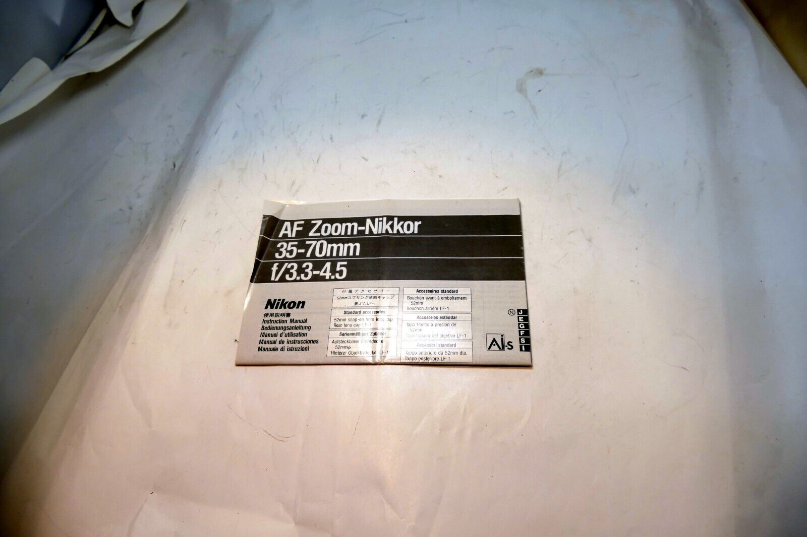 Nikon AF Zoom Nikkor 35-70mm f3.3 LENS Instruction Guide Manual OEM