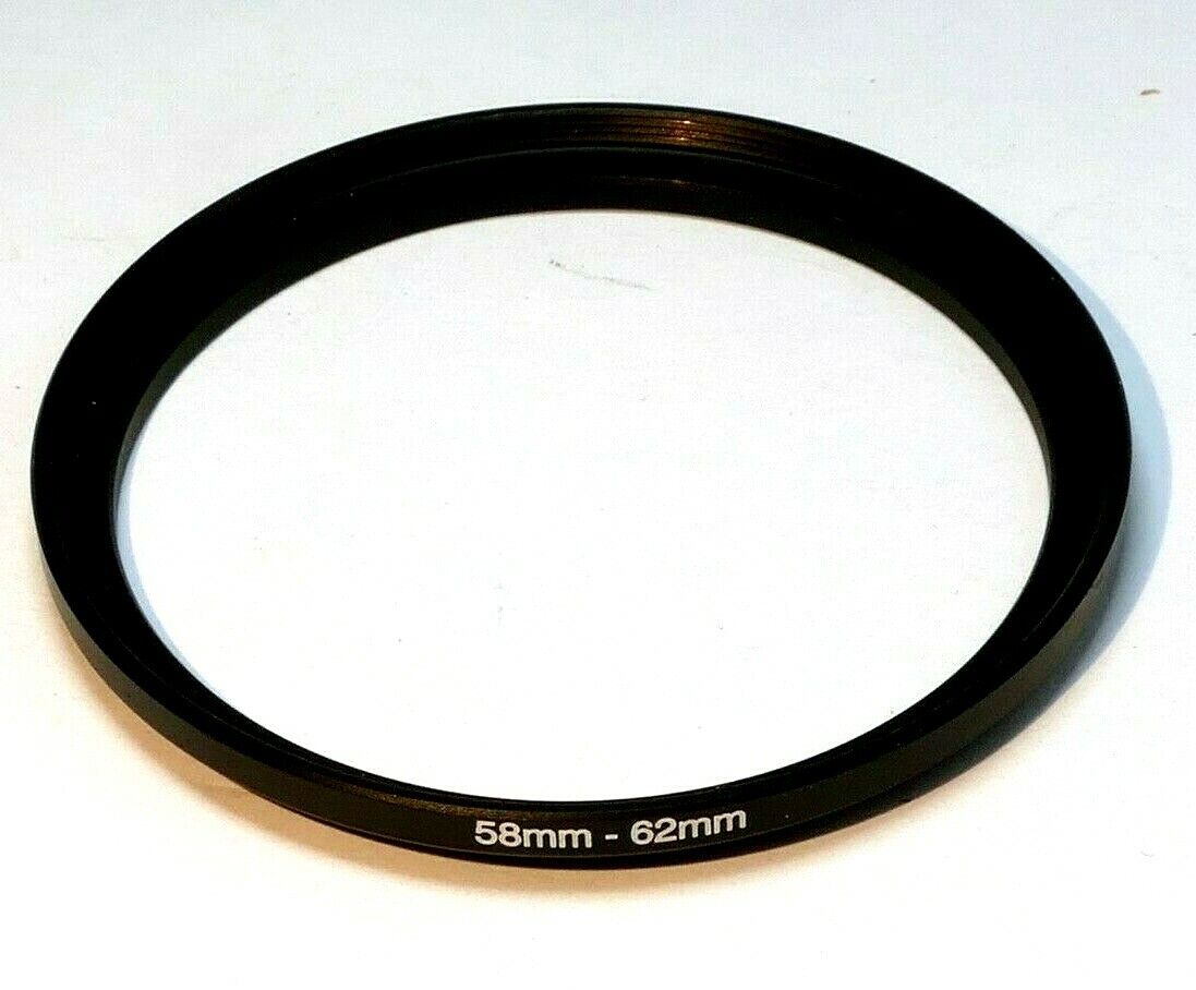 58mm to 62mm  lens ring  step up adapter threaded thin profile