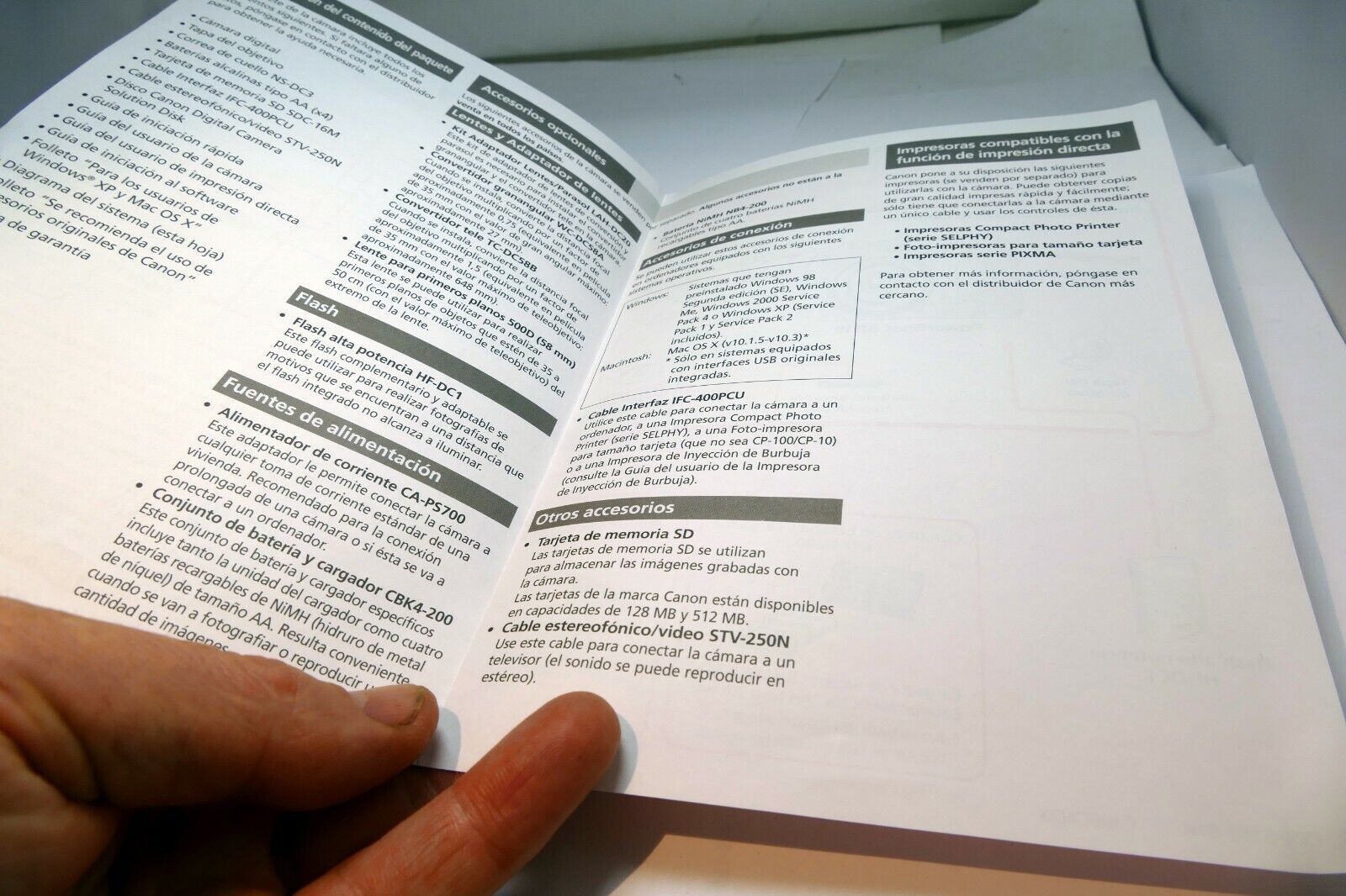 Canon PowerShot S2 IS camera diagrama del sistema Espanol Brochure