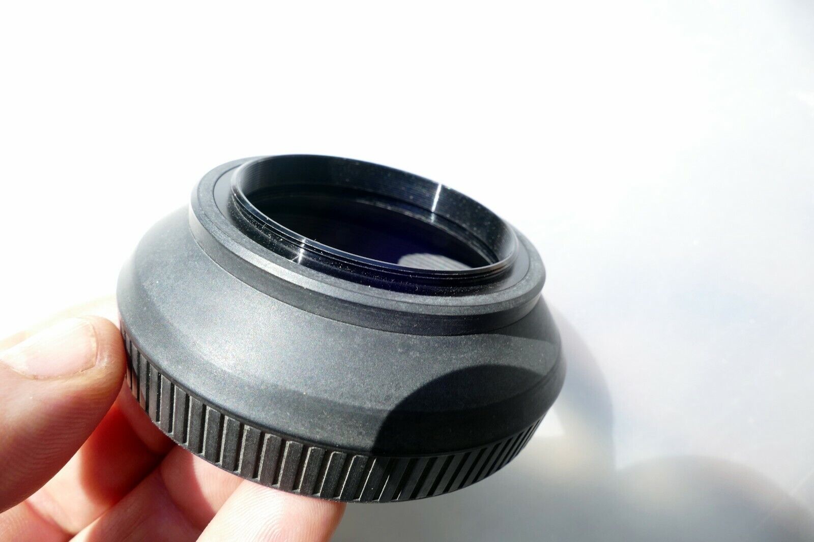 55mm Rubber Lens Hood Shade with double threads in the front for f1.7 f1.4