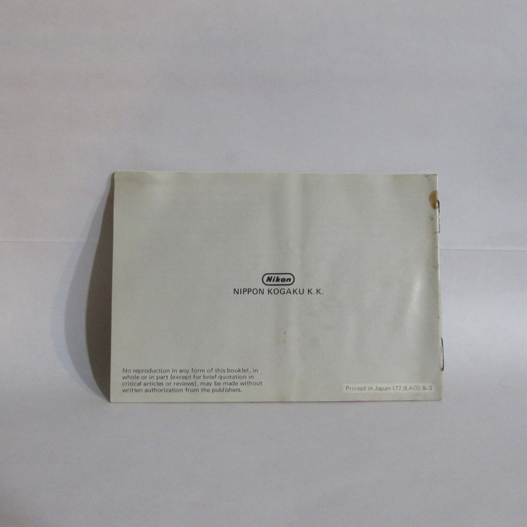 vintage Nikon Micro-Nikkor 55mm f/3.5 AI Lens Instructional  Manual Guide O40720