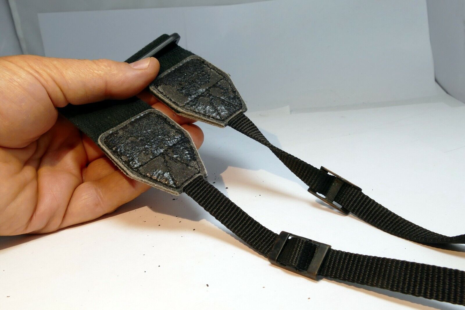 Minolta Canvas Black camera neck hand strap 44" long 4cm wide