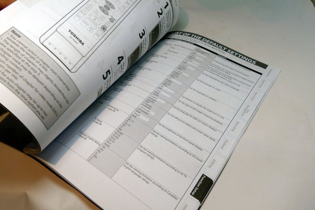 Manual Instruction Guide for Toshiba DVD Video recorder DR430KU