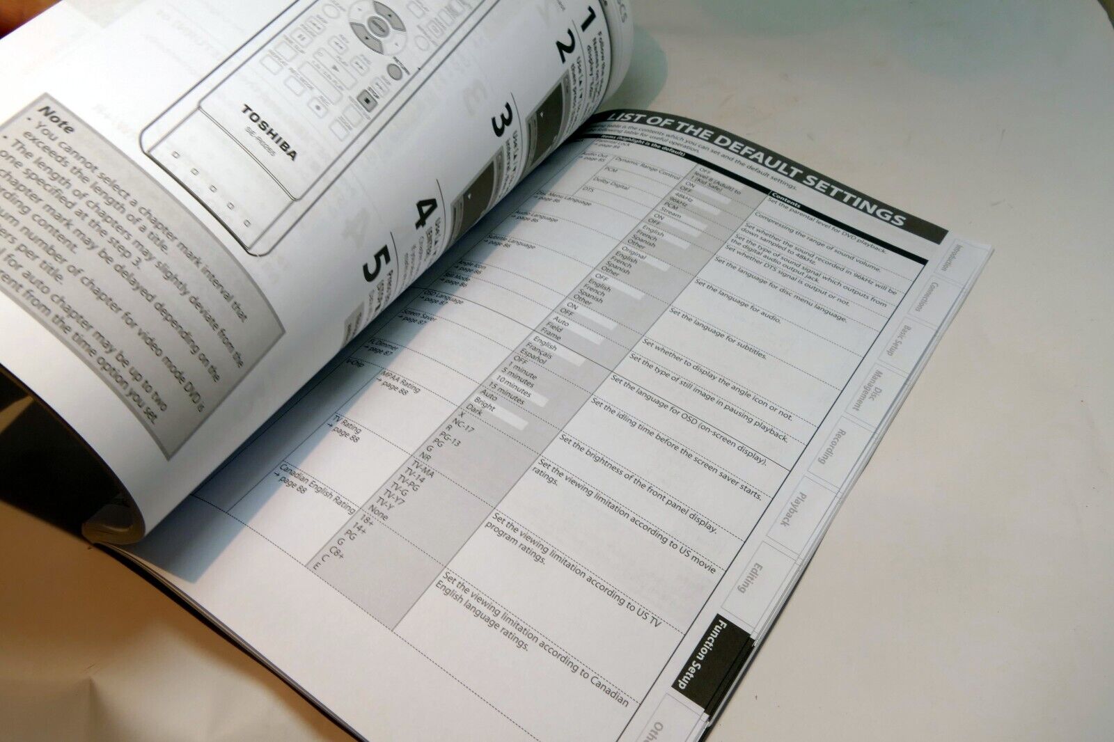 Manual Instruction Guide for Toshiba DVD Video recorder DR430KU