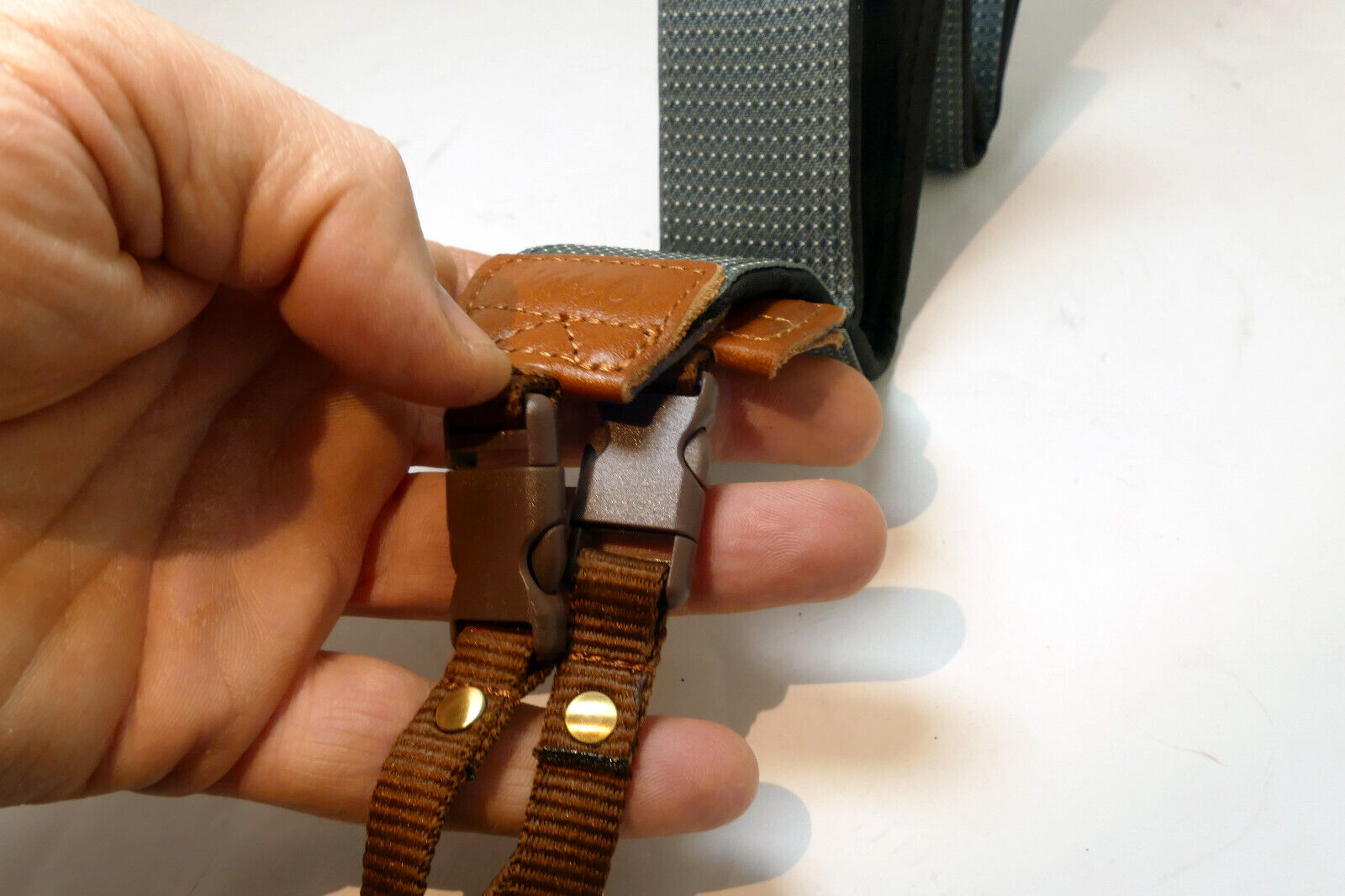 Gray Teal Camera Neck strap 4cm wide with quick release