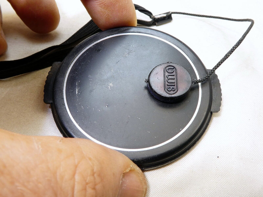 58mm Lens Front Cap w/ Keeper String  Black made in Japan