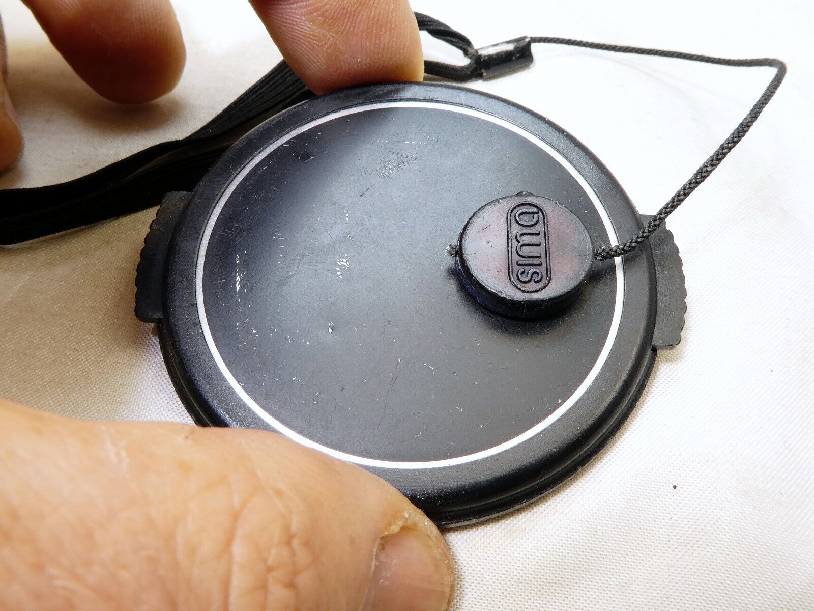 58mm Lens Front Cap w/ Keeper String  Black made in Japan