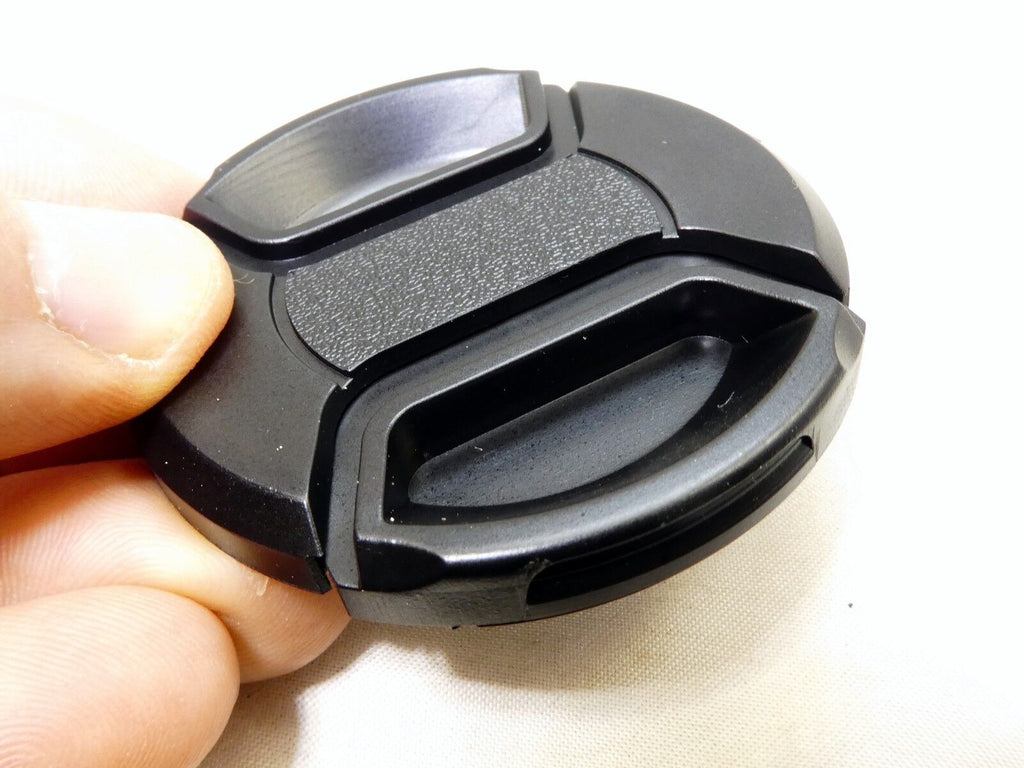 58mm Lens Front Cap  Black Center Pinch Plastic