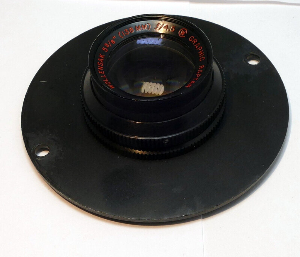 Wollensak 5 3/8" (138mm) f4.5 Graphic Raptar lens
