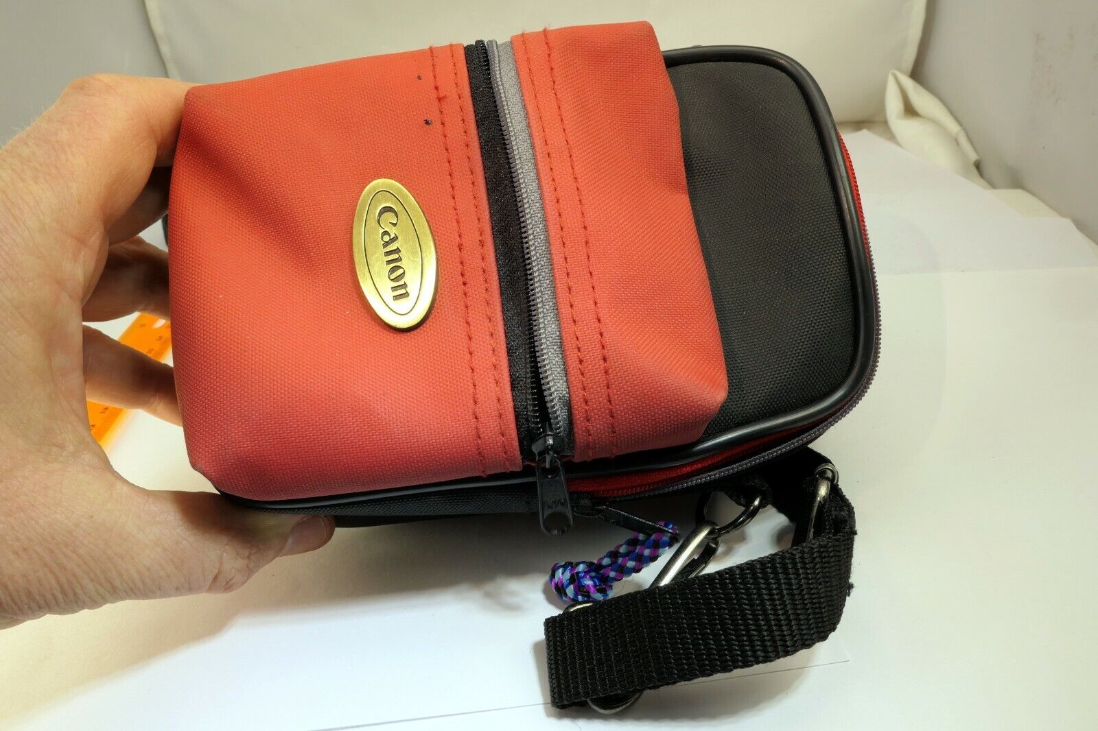 Canon 6X4" Case Powershot camera small Red-Black w/ Shoulder strap