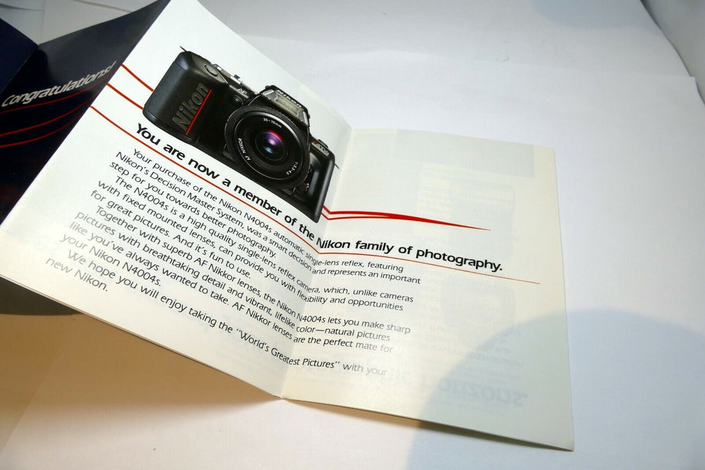 Nikon N4004s AF CAMERA Brochure Accessory List sales book English EN