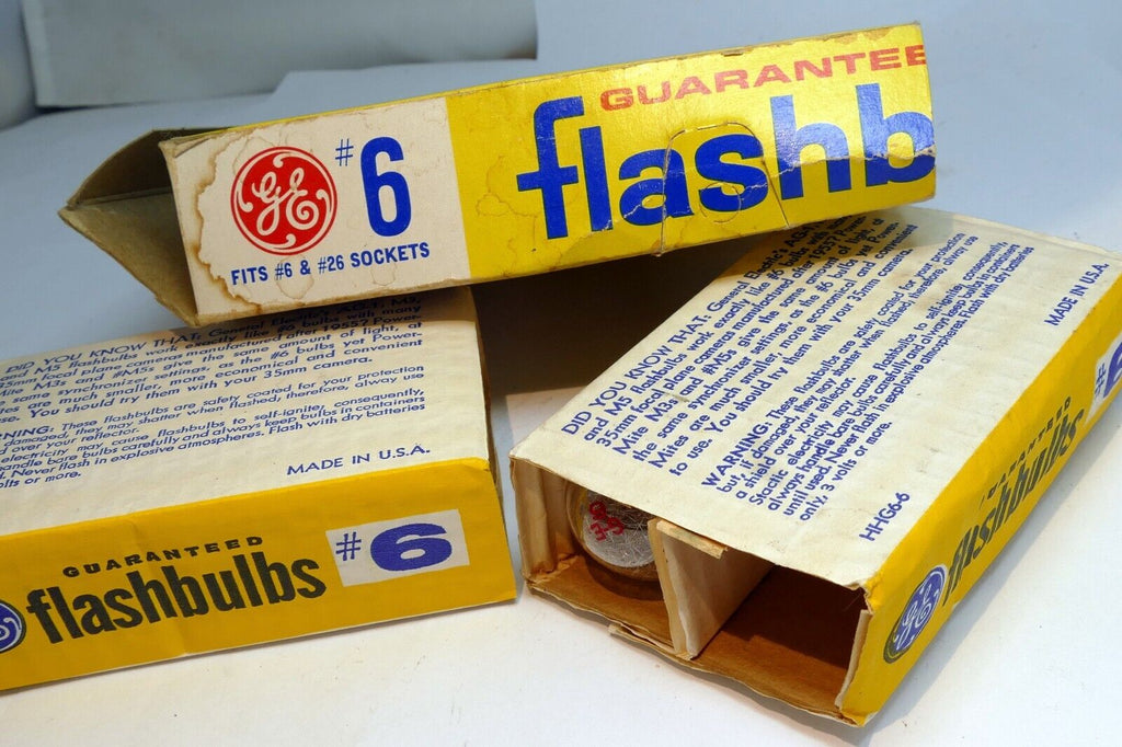 General Electric No. 6#6  Flash Bulbs clear set of 7